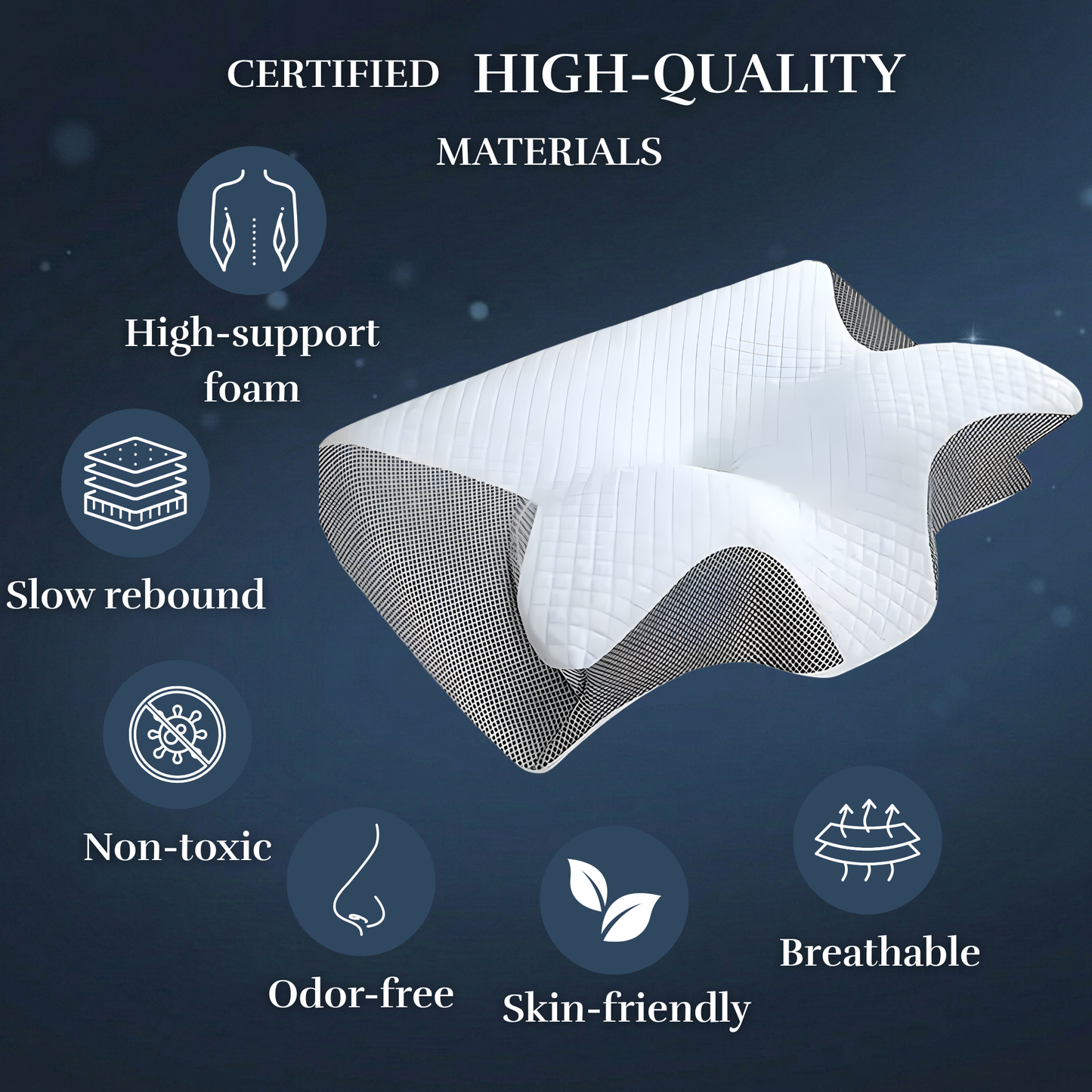 Almohada Cervical Premium Ergonómica con Diseño Contorneado Tipo Mariposa