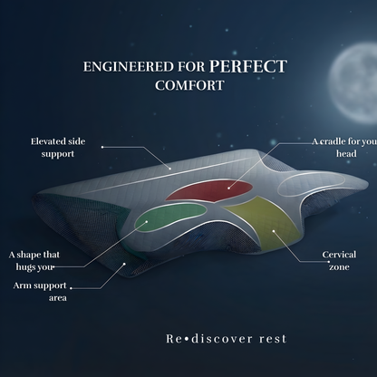 Almohada Cervical Premium Ergonómica con Diseño Contorneado Tipo Mariposa